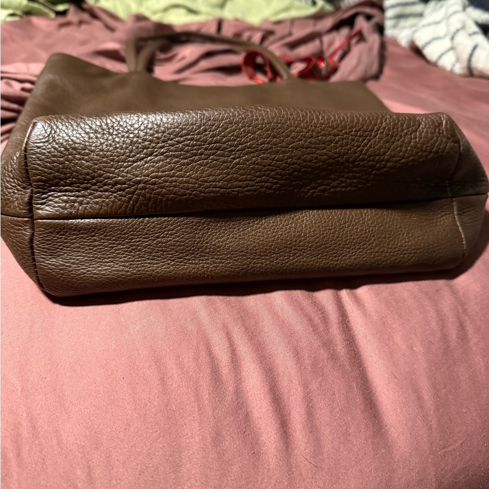 BAGGU Brown Leather Tote - Picture 7 of 8